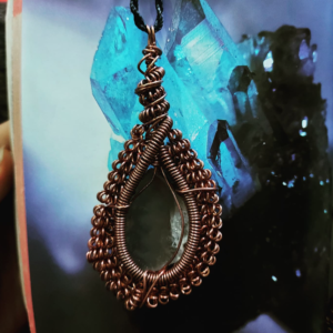 Colar Artesanal em Cobre com Ágata Azul