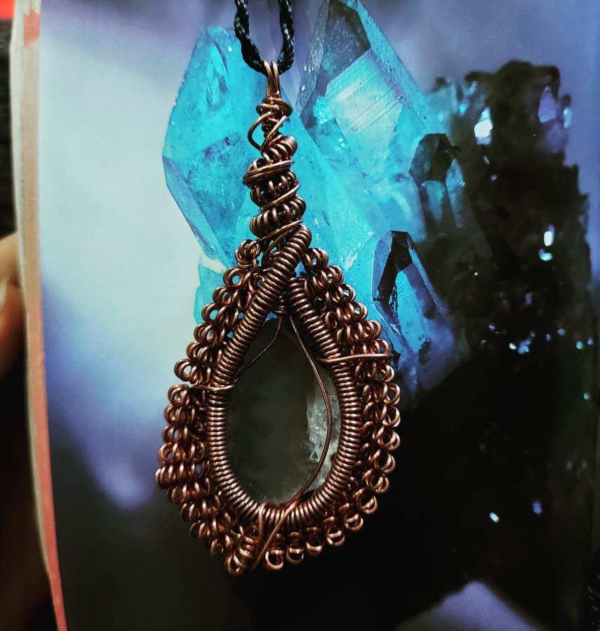 Colar Artesanal em Cobre com Ágata Azul