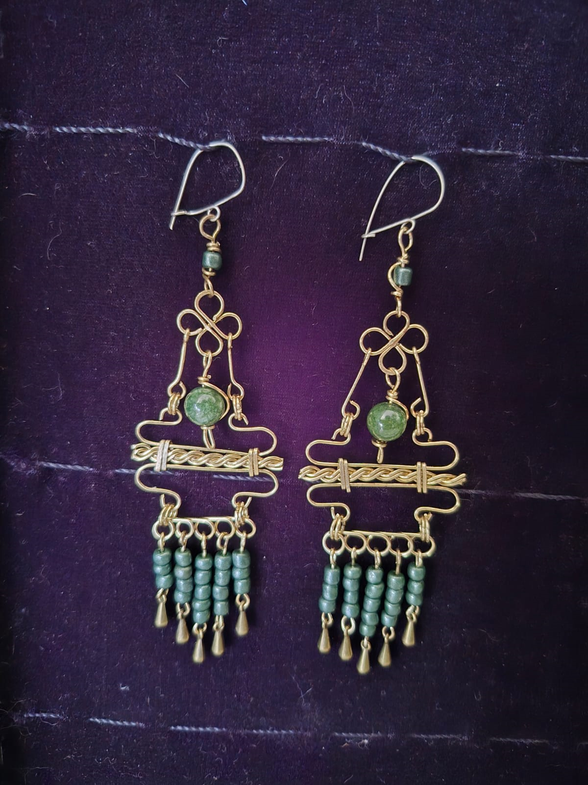 Brincos com Quartzo Verde